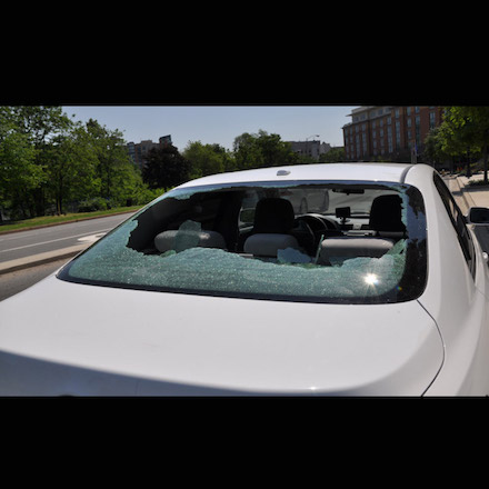 broken car back window cost